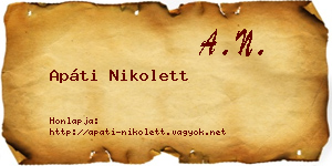 Apáti Nikolett névjegykártya