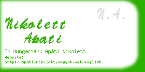 nikolett apati business card