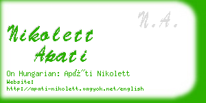 nikolett apati business card